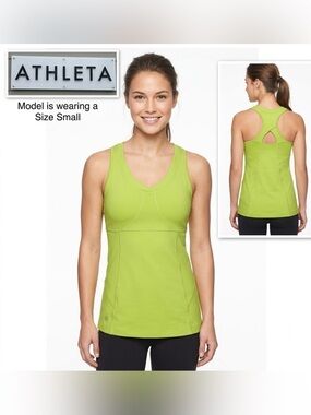 Athleta Neon Green Tank/Bra Top XS/S